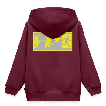Feuerwehr - Ehrenamt - Freiwillige Feuerwehr - Kinder Premium Organic Hoodie - Burgunderrot - Hinten - AI Model Kid Female (0cm)