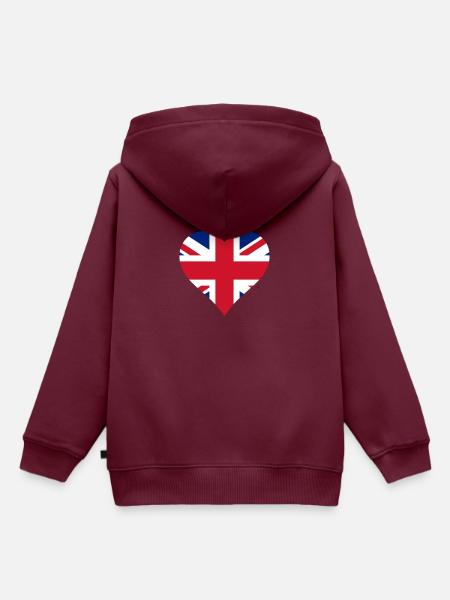 FLAGGE INNERES ENGLAND - Kinder Premium Organic Hoodie - Burgunderrot