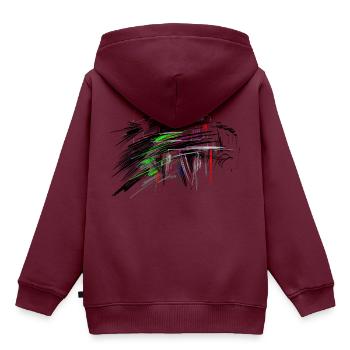 abstrakt - Kinder Premium Organic Hoodie - Burgunderrot - Hinten - AI Model Kid Female (0cm)