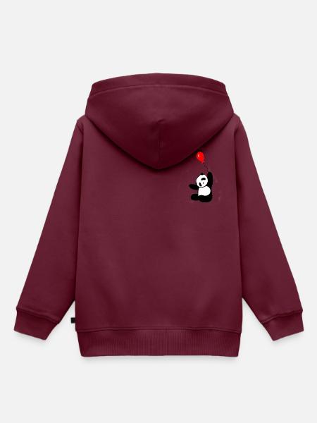 Panda - Kinder Premium Organic Hoodie - Burgunderrot