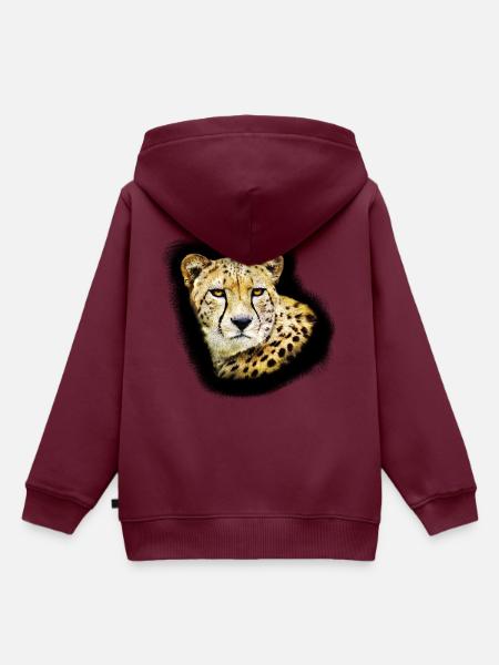 Gepard - Kinder Premium Organic Hoodie - Burgunderrot