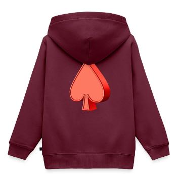 Pik - Pique - Kinder Premium Organic Hoodie - Burgunderrot - Hinten - AI Model Kid Female (0cm)