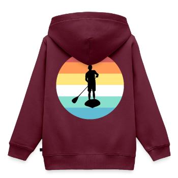 SUP - Kinder Premium Organic Hoodie - Burgunderrot - Hinten - AI Model Kid Female (0cm)