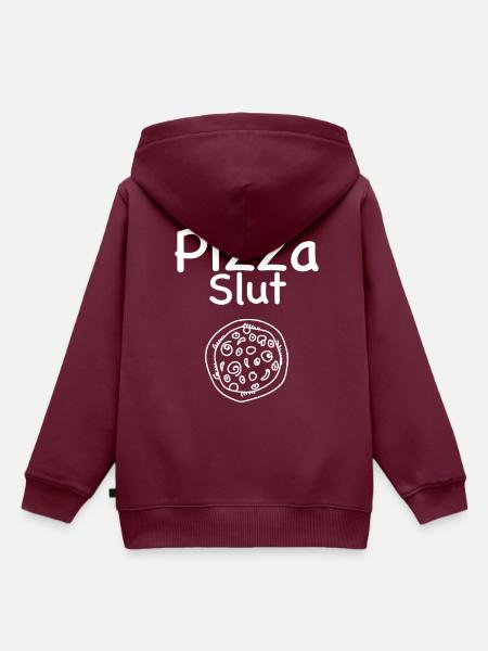 Pizza Süchtig - Kinder Premium Organic Hoodie - Burgunderrot