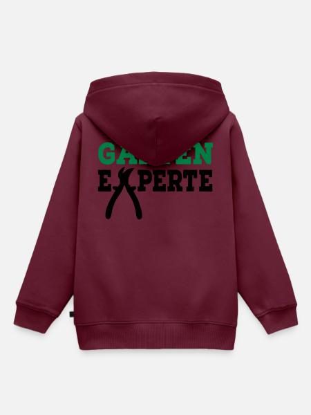 Garten Experte - Kinder Premium Organic Hoodie - Burgunderrot