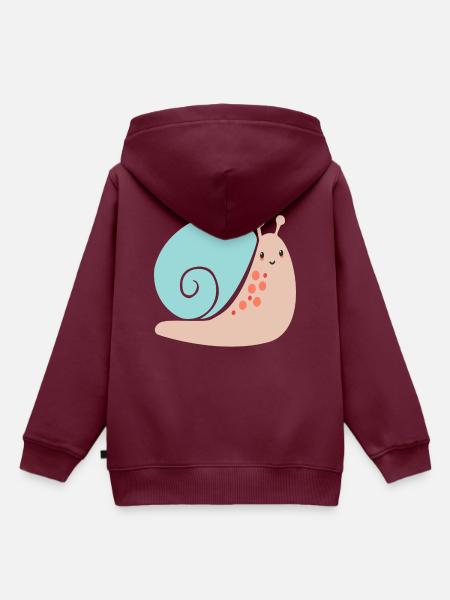 Schnecke - Kinder Premium Organic Hoodie - Burgunderrot