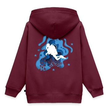 Taucher Tauchen Sporttaucher Blau Höhle - Kinder Premium Organic Hoodie - Burgunderrot - Hinten - AI Model Kid Female (0cm)