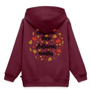 Herbst - Kinder Premium Organic Hoodie - Burgunderrot - Hinten - AI Model Kid Female (0cm)