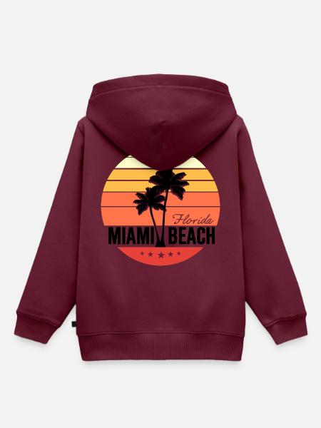 Miami Beach - Kinder Premium Organic Hoodie - Burgunderrot