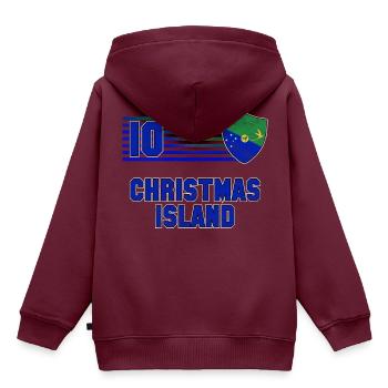 Weihnachtsinsel Fußball Mannschaft - Kinder Premium Organic Hoodie - Burgunderrot - Hinten - AI Model Kid Female (0cm)