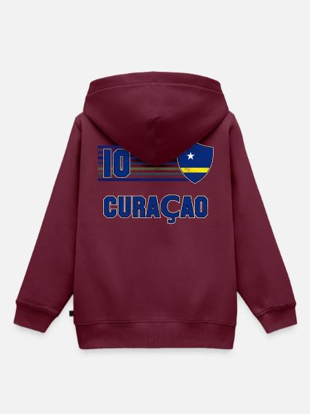 Curaçao Fußball Mannschaft - Kinder Premium Organic Hoodie - Burgunderrot