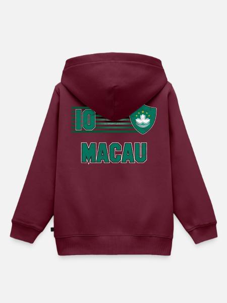 Macau Fußball Mannschaft - Kinder Premium Organic Hoodie - Burgunderrot