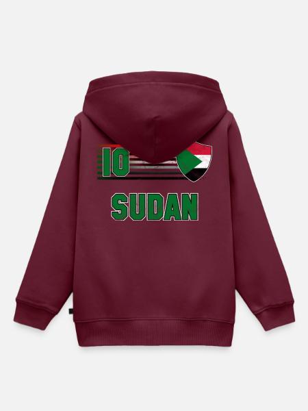 Sudan Fußball Mannschaft - Kinder Premium Organic Hoodie - Burgunderrot