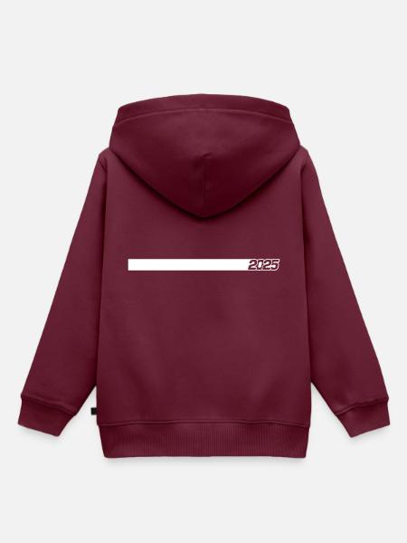 2025 Linie - Kinder Premium Organic Hoodie - Burgunderrot
