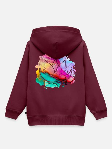 Lotusblume - Kinder Premium Organic Hoodie - Burgunderrot
