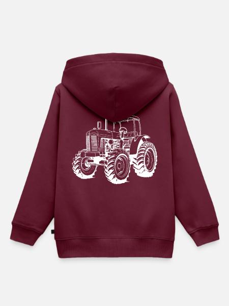Traktor Symbol - Kinder Premium Organic Hoodie - Burgunderrot
