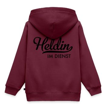 Heldin im Dienst - Kinder Premium Organic Hoodie - Burgunderrot - Hinten - AI Model Kid Female (0cm)