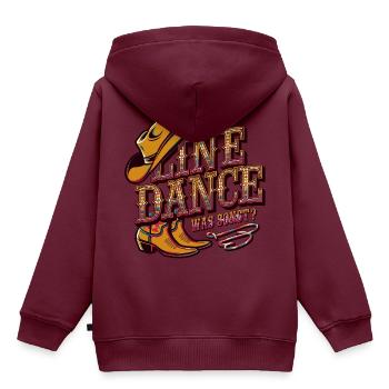 Line Dance Was sonst? Ich bin Line Dancer - Kinder Premium Organic Hoodie - Burgunderrot - Hinten - AI Model Kid Female (0cm)