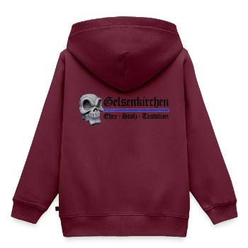 Gelsenkirchen - Ehre Stolz Tradition - Kinder Premium Organic Hoodie - Burgunderrot - Hinten - AI Model Kid Female (0cm)