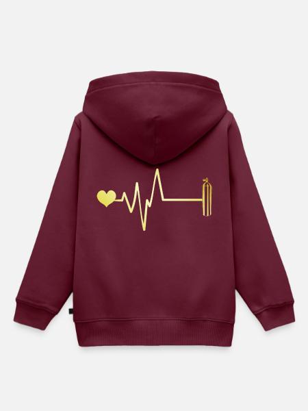 Sauerstoff Tauchen puls herz - Kinder Premium Organic Hoodie - Burgunderrot