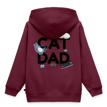 Cat Dad - Katze Katzenmann Papa Miezekatze Miau - Kinder Premium Organic Hoodie - Burgunderrot - Hinten - AI Model Kid Female (0cm)