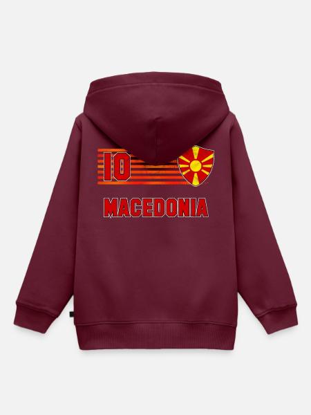 Mazedonien Fußball Mannschaft - Kinder Premium Organic Hoodie - Burgunderrot