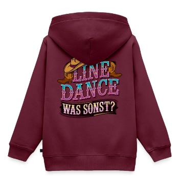 Line Dance Was sonst? Ich bin Line Dancer - Kinder Premium Organic Hoodie - Burgunderrot - Hinten - AI Model Kid Female (0cm)