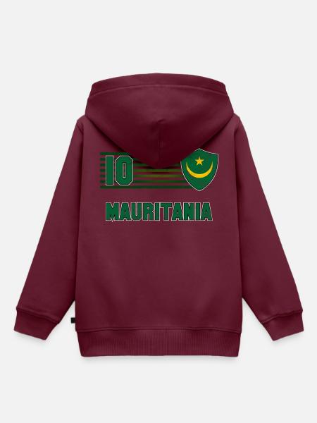 Mauretanien Fußball Mannschaft - Kinder Premium Organic Hoodie - Burgunderrot