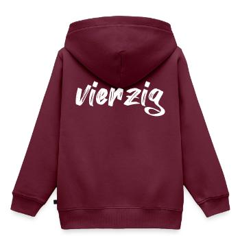 vierzig 40 Schriftzug - Kinder Premium Organic Hoodie - Burgunderrot - Hinten - AI Model Kid Female (0cm)