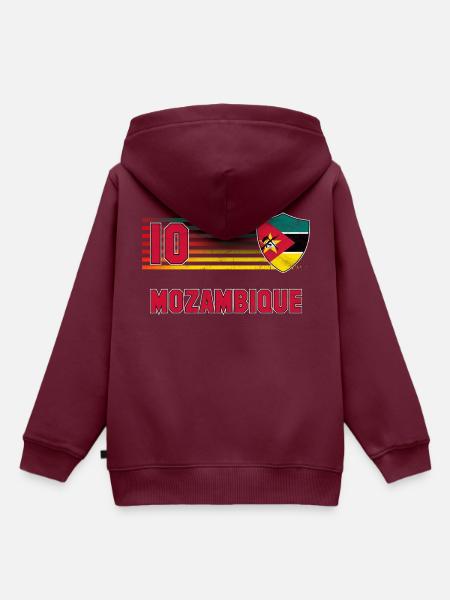 Mosambik Fußball Mannschaft - Kinder Premium Organic Hoodie - Burgunderrot