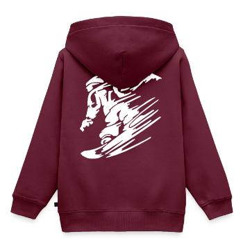 Snowboarding snowboard gift - Kinder Premium Organic Hoodie - Burgunderrot - Hinten - AI Model Kid Female (0cm)