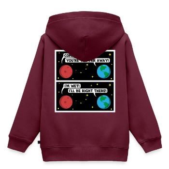 Mars ich bin nass Geschenk - Kinder Premium Organic Hoodie - Burgunderrot - Hinten - AI Model Kid Female (0cm)