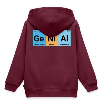 Genial - Chemiker Elemente - Kinder Premium Organic Hoodie - Burgunderrot - Hinten - AI Model Kid Female (0cm)