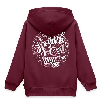 Glanz Glitzern - Kinder Premium Organic Hoodie - Burgunderrot - Hinten - AI Model Kid Female (0cm)