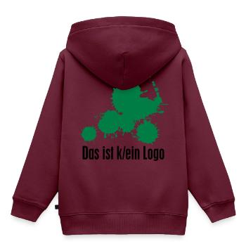 Das ist (k)ein Logo aus Logo-Kleksen - Kinder Premium Organic Hoodie - Burgunderrot - Hinten - AI Model Kid Female (0cm)