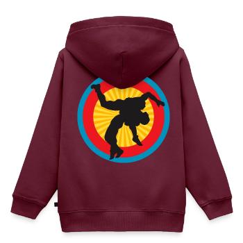 Ringer - Kinder Premium Organic Hoodie - Burgunderrot - Hinten - AI Model Kid Female (0cm)