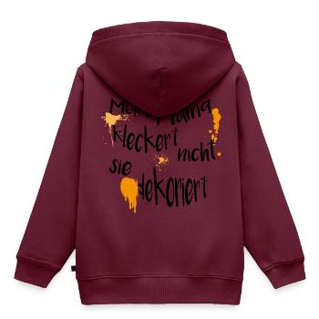 Nicht Kleckern - Dekorieren Kinder Baby Shirt - Kinder Premium Organic Hoodie - Burgunderrot - Hinten - AI Model Kid Female (0cm)