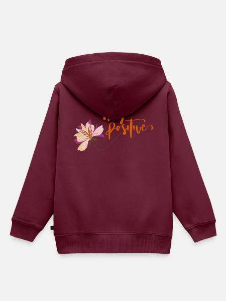 Stay positive - Kinder Premium Organic Hoodie - Burgunderrot