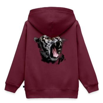 Tiger, ein wildes Tier - Kinder Premium Organic Hoodie - Burgunderrot - Hinten - AI Model Kid Female (0cm)