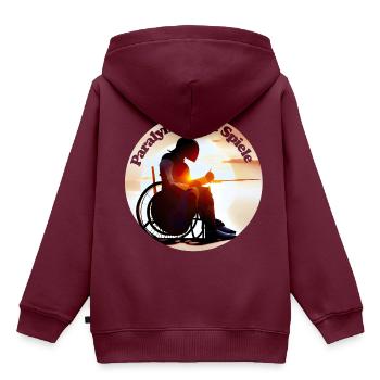 Die Paralympischen Spiele bauen Klischees ab - Kinder Premium Organic Hoodie - Burgunderrot - Hinten - AI Model Kid Female (0cm)