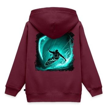 Kitesurfen erfordert Ausdauer und Geschick - Kinder Premium Organic Hoodie - Burgunderrot - Hinten - AI Model Kid Female (0cm)