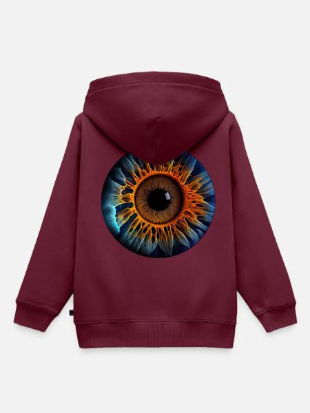 Eine Iris als biometrisches Identifikationssystem - Kinder Premium Organic Hoodie - Burgunderrot