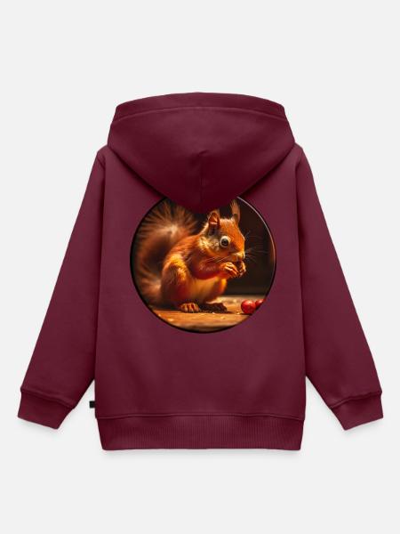 Eichhörnchen sind kuschelige Nagetiere - Kinder Premium Organic Hoodie - Burgunderrot
