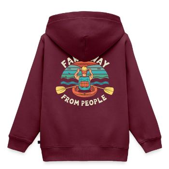 Paddeln - Kinder Premium Organic Hoodie - Burgunderrot - Hinten - AI Model Kid Female (0cm)