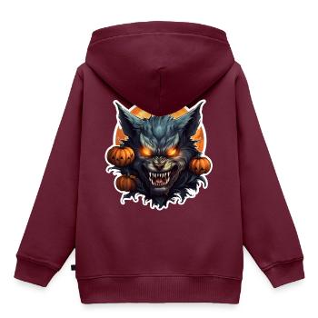 Werwolf - Kinder Premium Organic Hoodie - Burgunderrot - Hinten - AI Model Kid Female (0cm)
