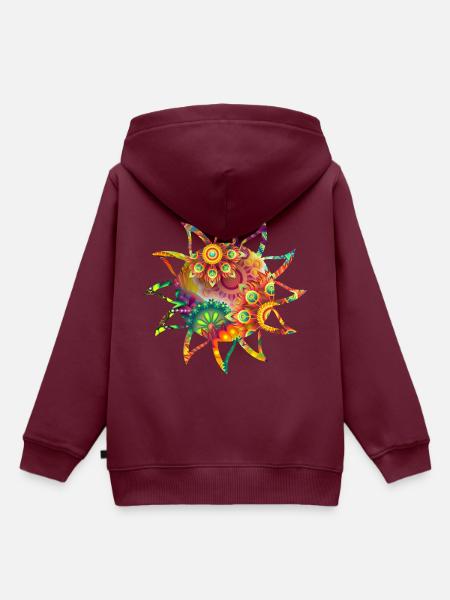 Sonne - Kinder Premium Organic Hoodie - Burgunderrot