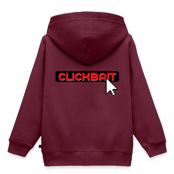internet clickbat - Kinder Premium Organic Hoodie - Burgunderrot - Hinten - AI Model Kid Female (0cm)