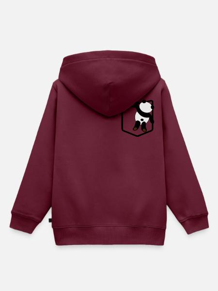 Hemdtasche Panda Pocket Panda - Kinder Premium Organic Hoodie - Burgunderrot