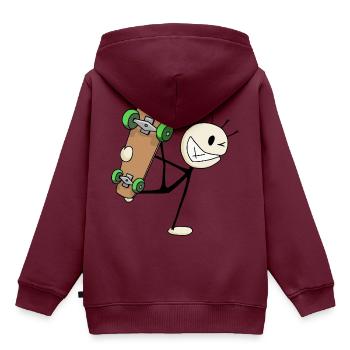 Skater skating Skateboard Tricks cooles Geschenk - Kinder Premium Organic Hoodie - Burgunderrot - Hinten - AI Model Kid Female (0cm)