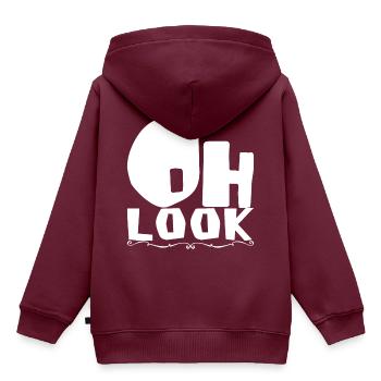 Oh schau - Kinder Premium Organic Hoodie - Burgunderrot - Hinten - AI Model Kid Female (0cm)